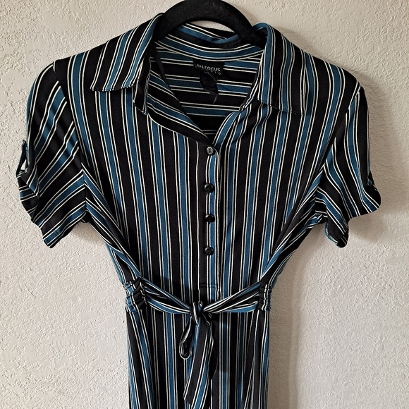 EnFocus Studio Striped Teal Dress - Picture 2 of 7